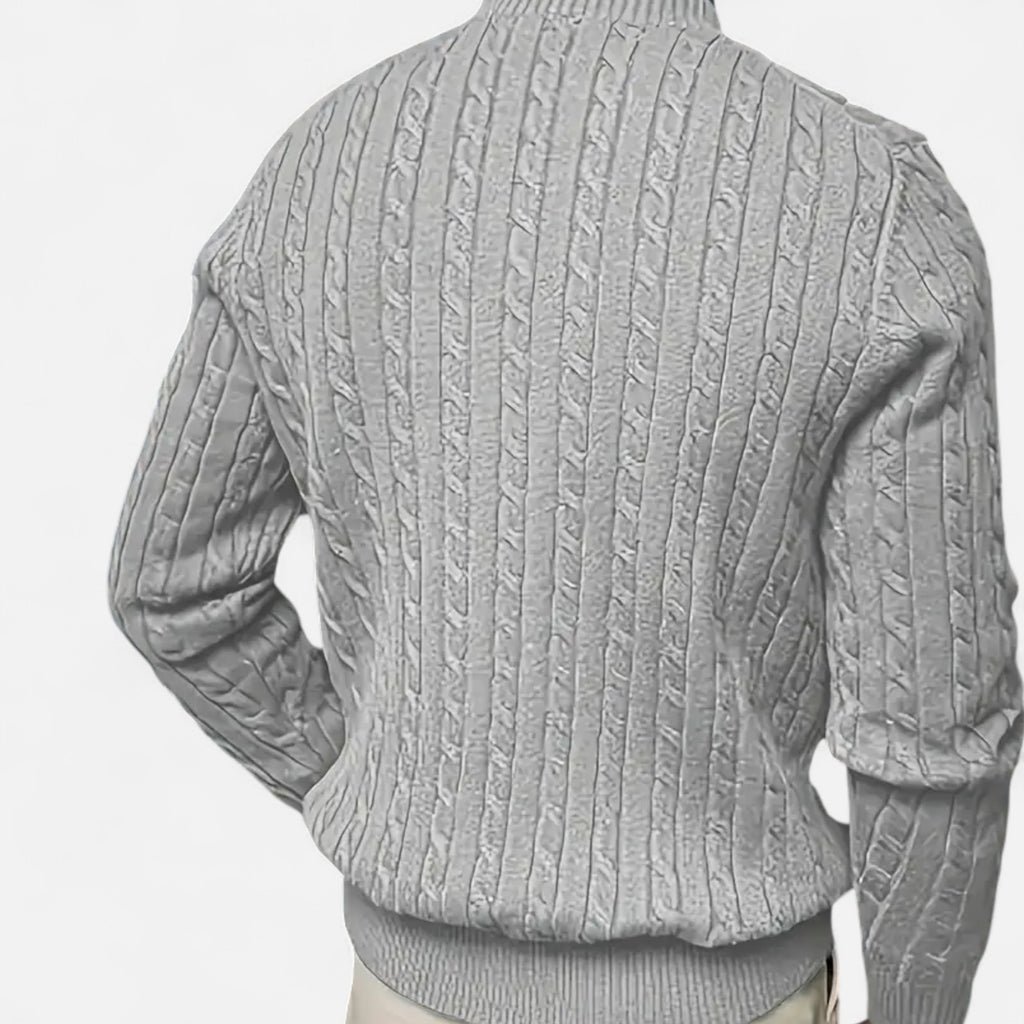 Men’s Round Neck Twisted Knit Pullover