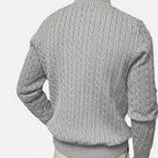 Men’s Round Neck Twisted Knit Pullover