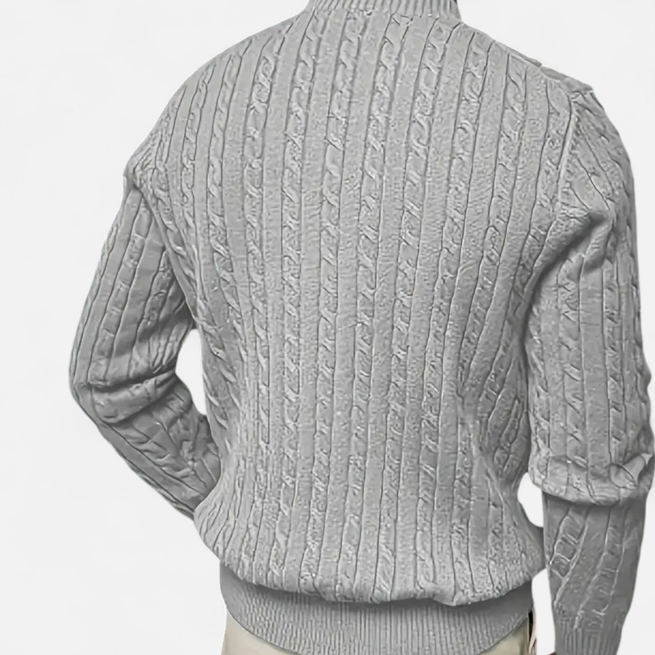 Men’s Round Neck Twisted Knit Pullover