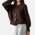Women’s Textured Knit Wool Cardigan