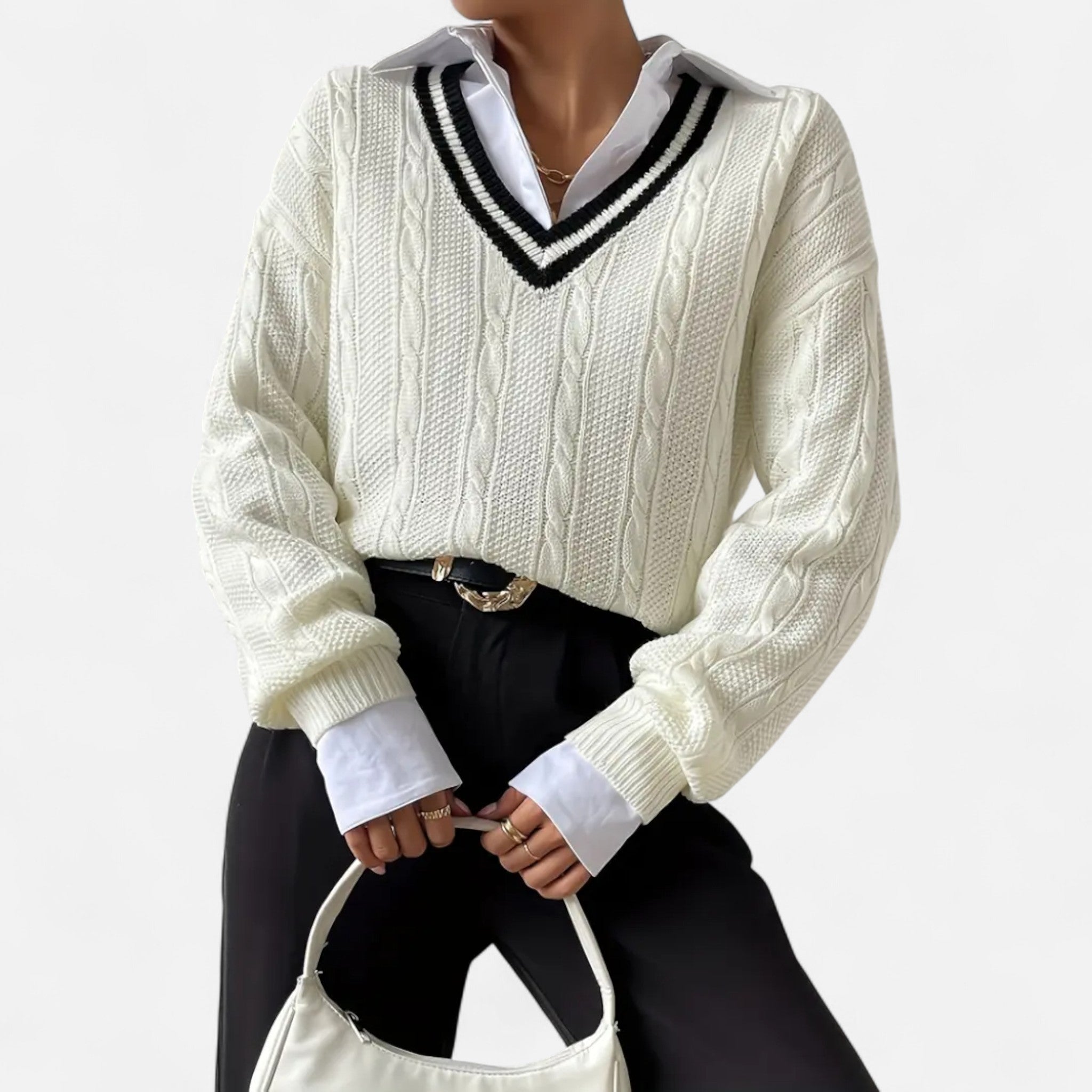 Women’s V-Neck Knitted Pullover