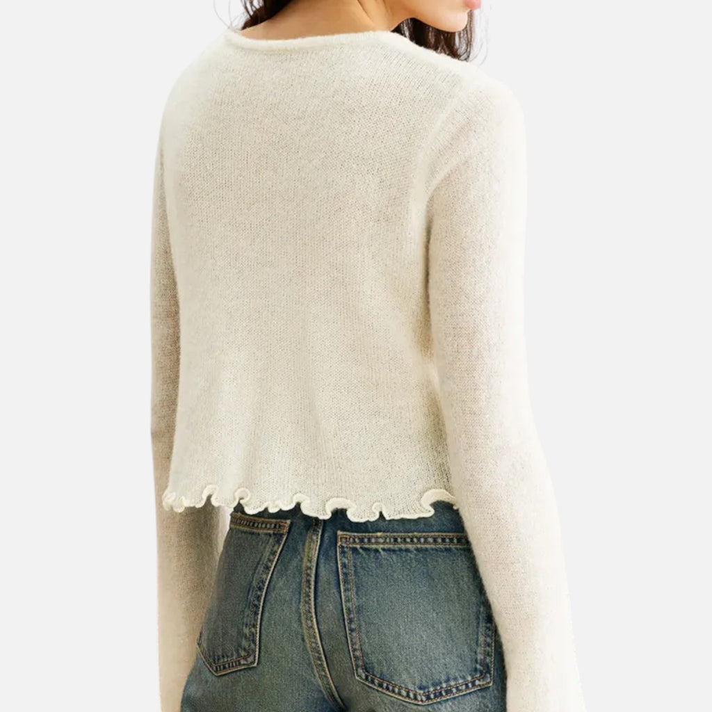 Women's Slim-Fit Floral Knit Pullover