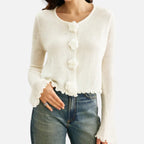 Women's Slim-Fit Floral Knit Pullover