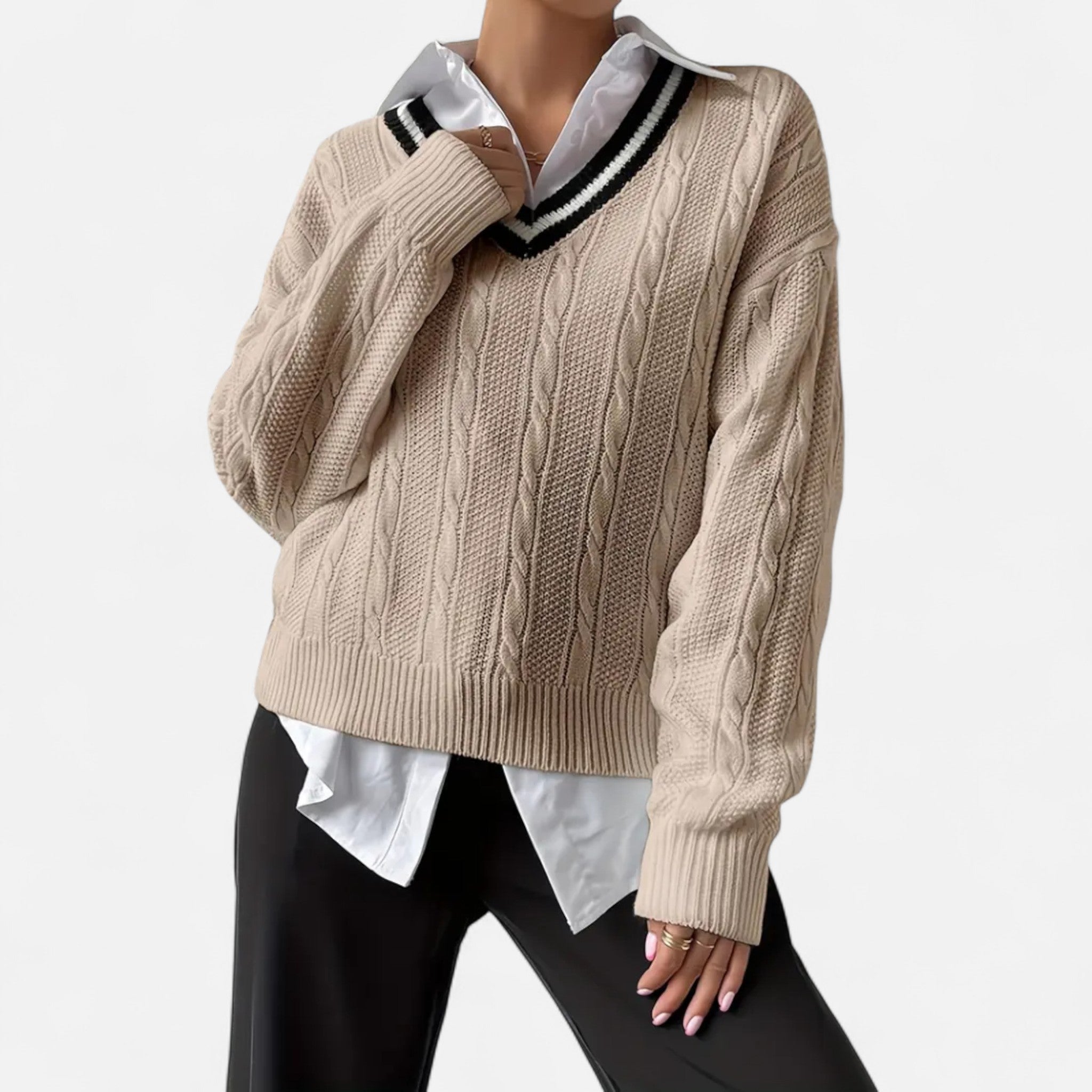 Women’s V-Neck Knitted Pullover