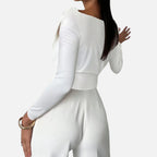 Women's Timeless Cross-Over Collar Blouse