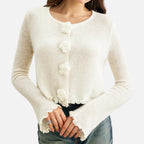 Women's Slim-Fit Floral Knit Pullover