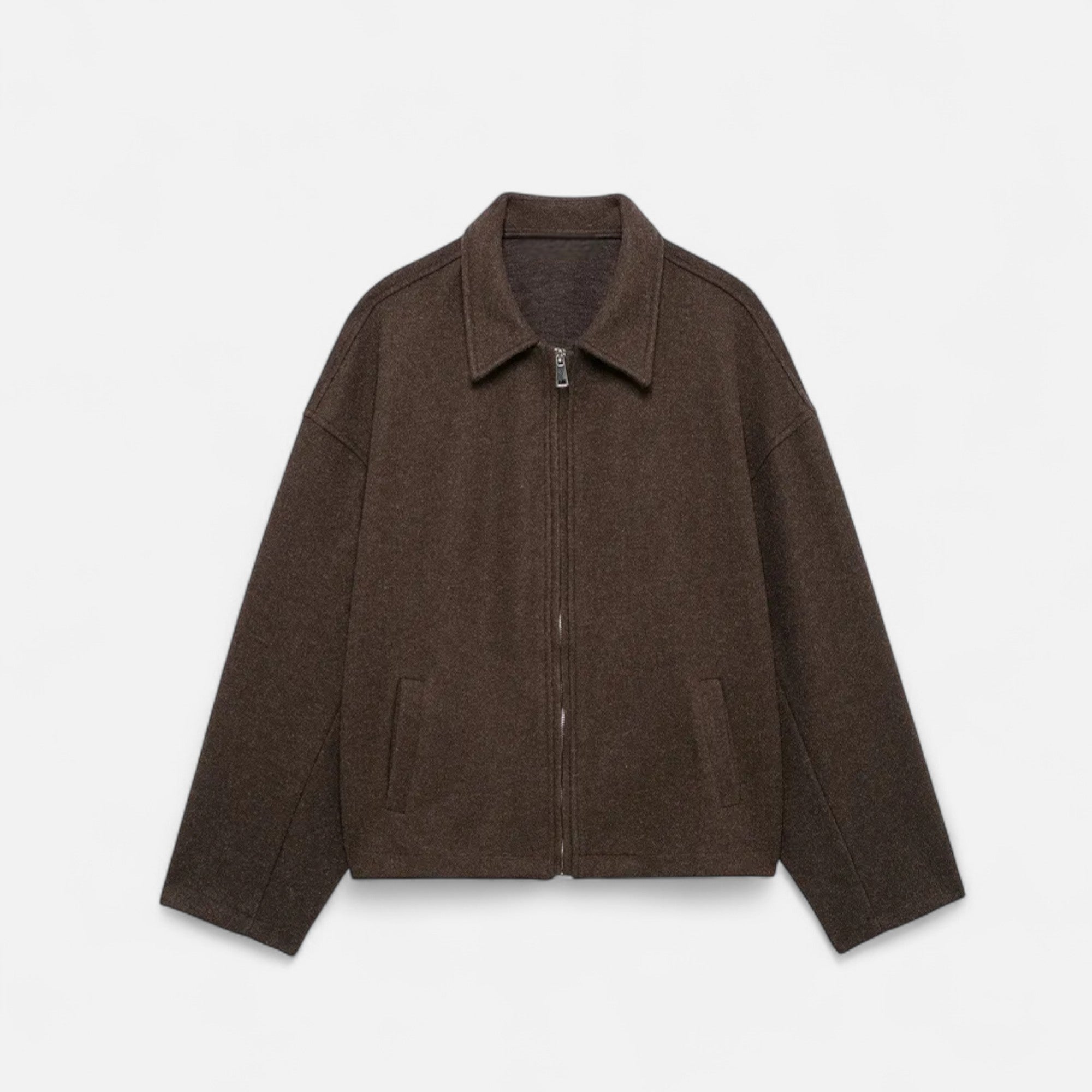 Women’s Woolen Lapel Zipper Jacket