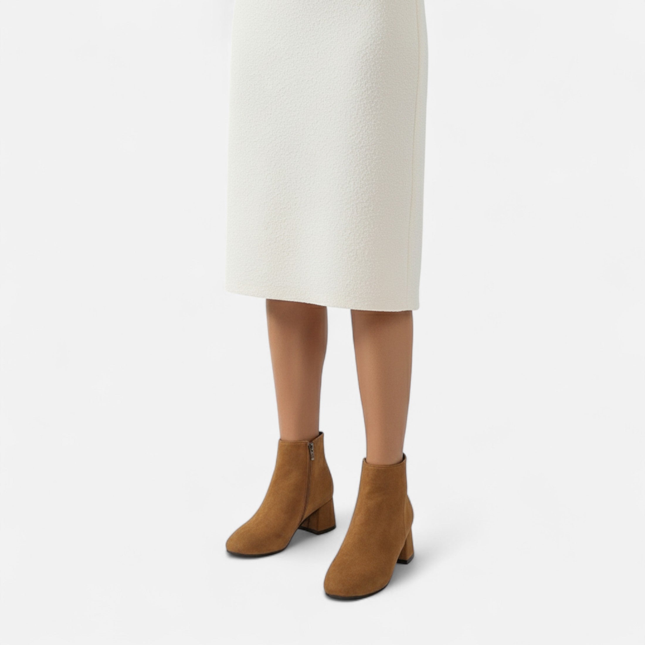 Women’s Suede Ankle Boots Block Heel