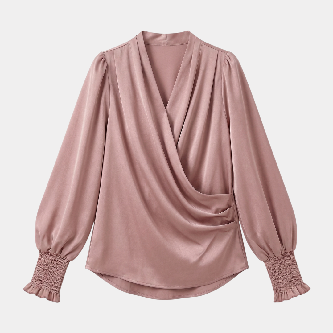 Women’s V-Neck Lantern Sleeve Blouse