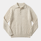 Men’s Long Sleeve Knit Polo Sweater Timeless