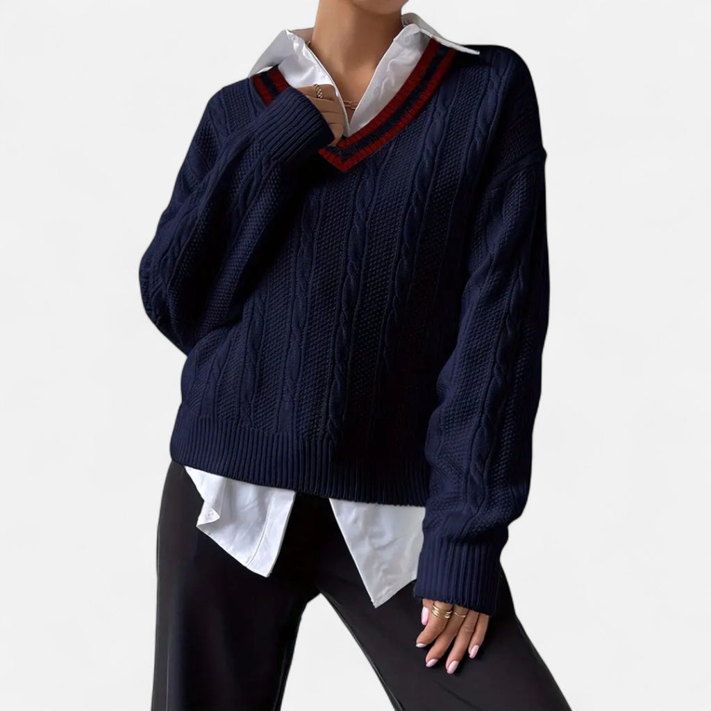 Women’s V-Neck Knitted Pullover