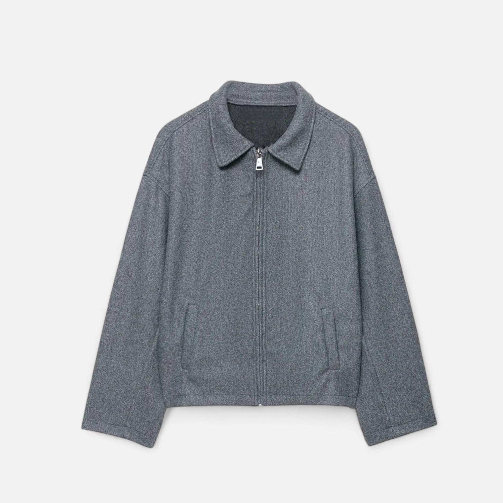 Women’s Woolen Lapel Zipper Jacket