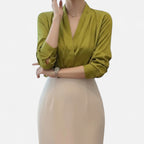 Women’s V-Neck Silk Blouse Timeless Elegance