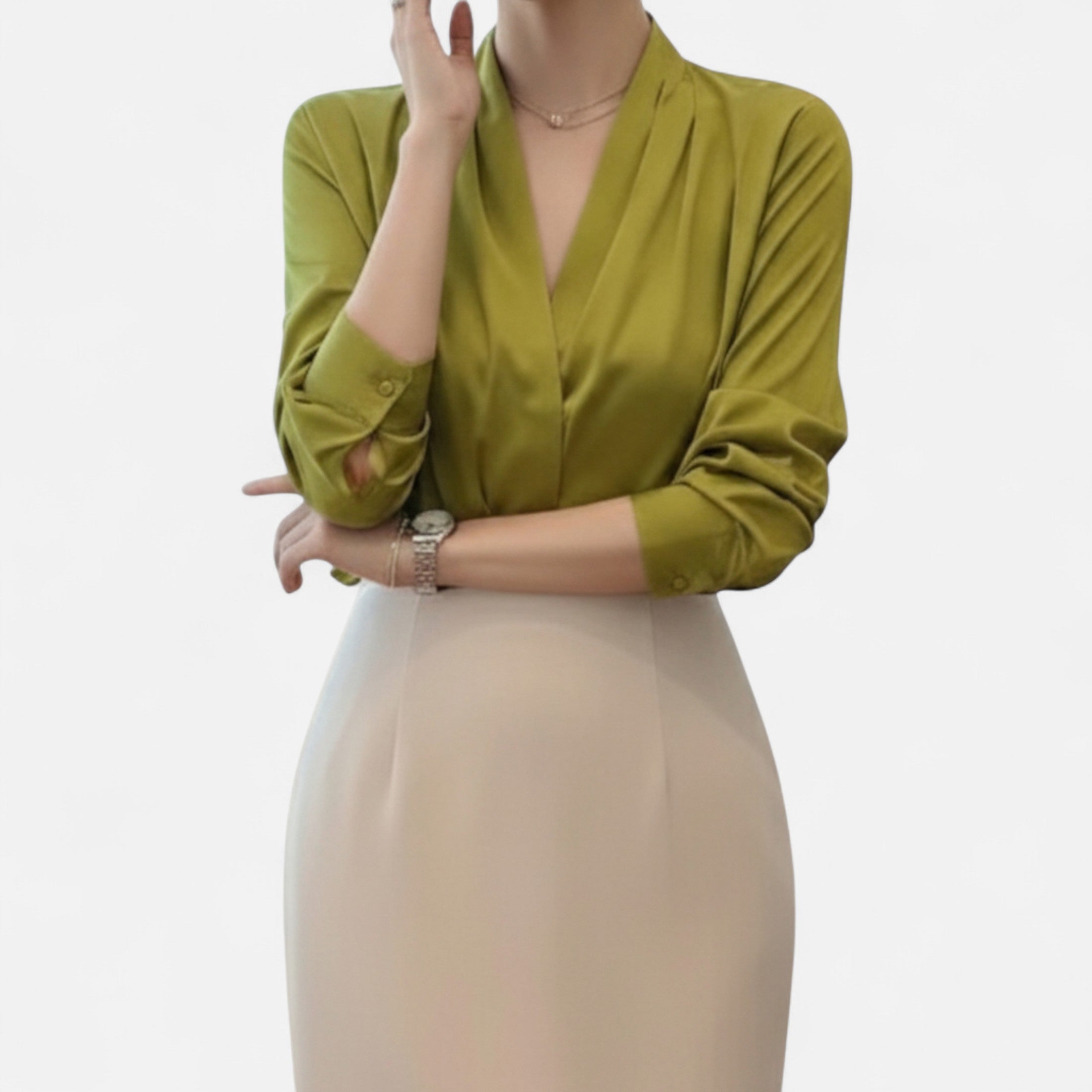 Women’s V-Neck Silk Blouse Timeless Elegance