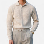 Men’s Long Sleeve Knit Polo Sweater Timeless
