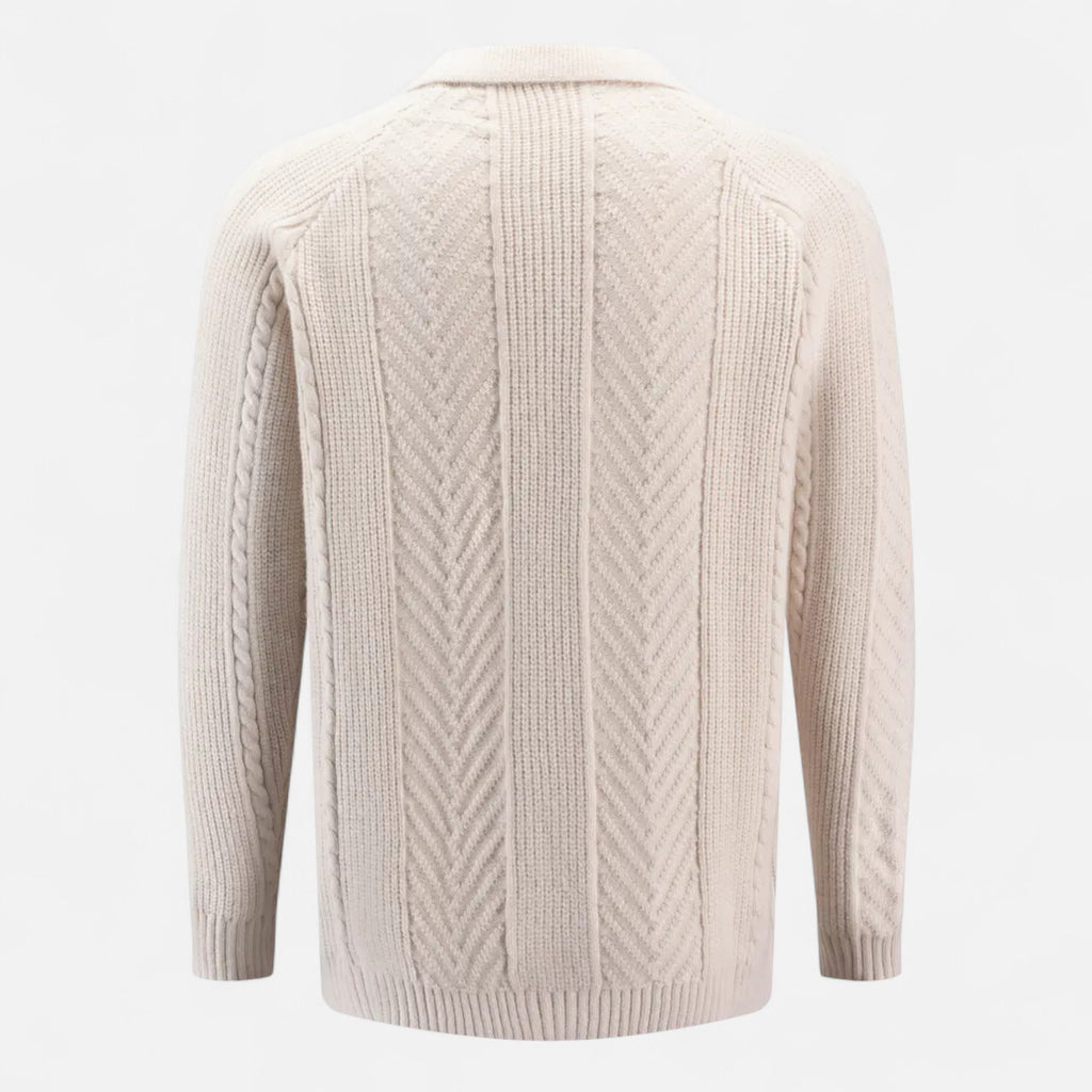 Men’s Long Sleeve Knit Polo Sweater Timeless