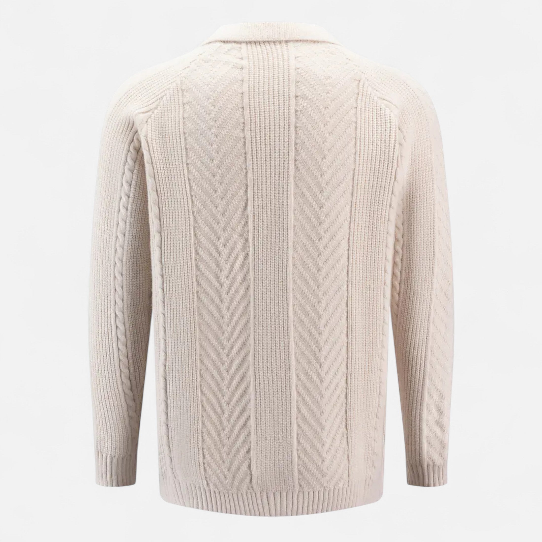 Men’s Long Sleeve Knit Polo Sweater Timeless