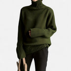Women’s Knit Turtleneck Sweater Solid Colour Style