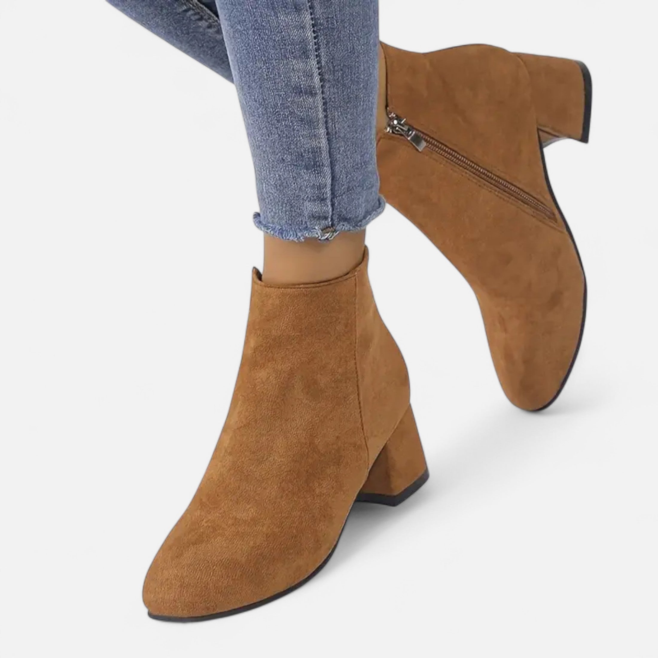 Women’s Suede Ankle Boots Block Heel