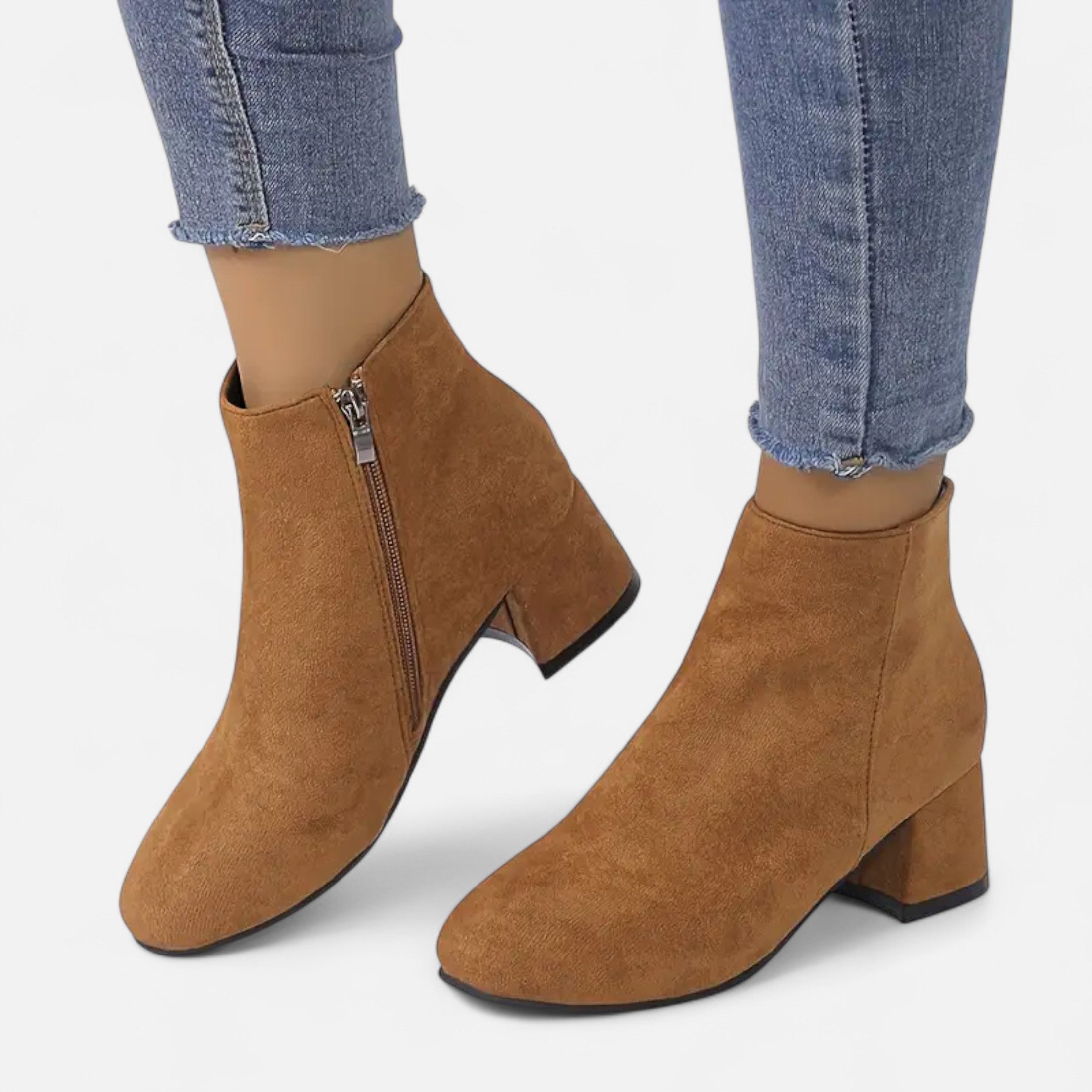 Women’s Suede Ankle Boots Block Heel