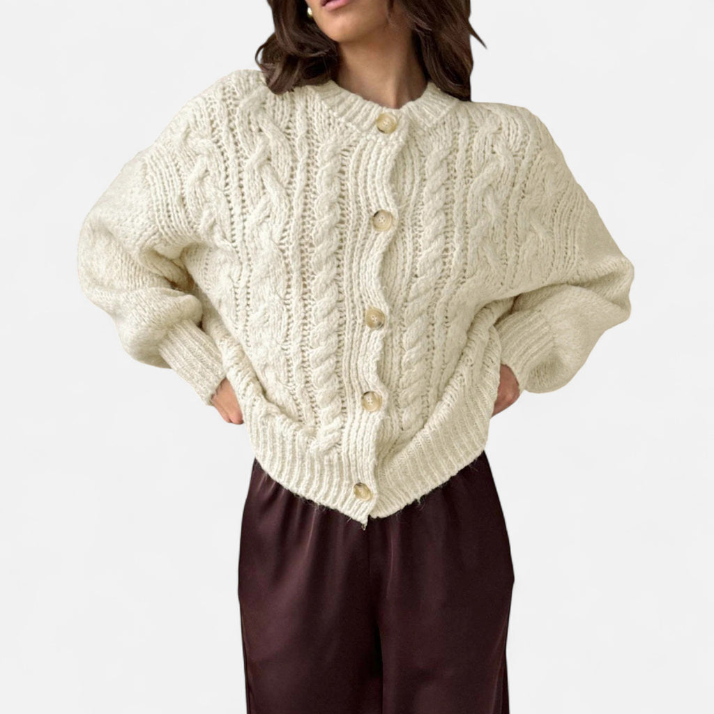 Women’s Textured Knit Wool Cardigan
