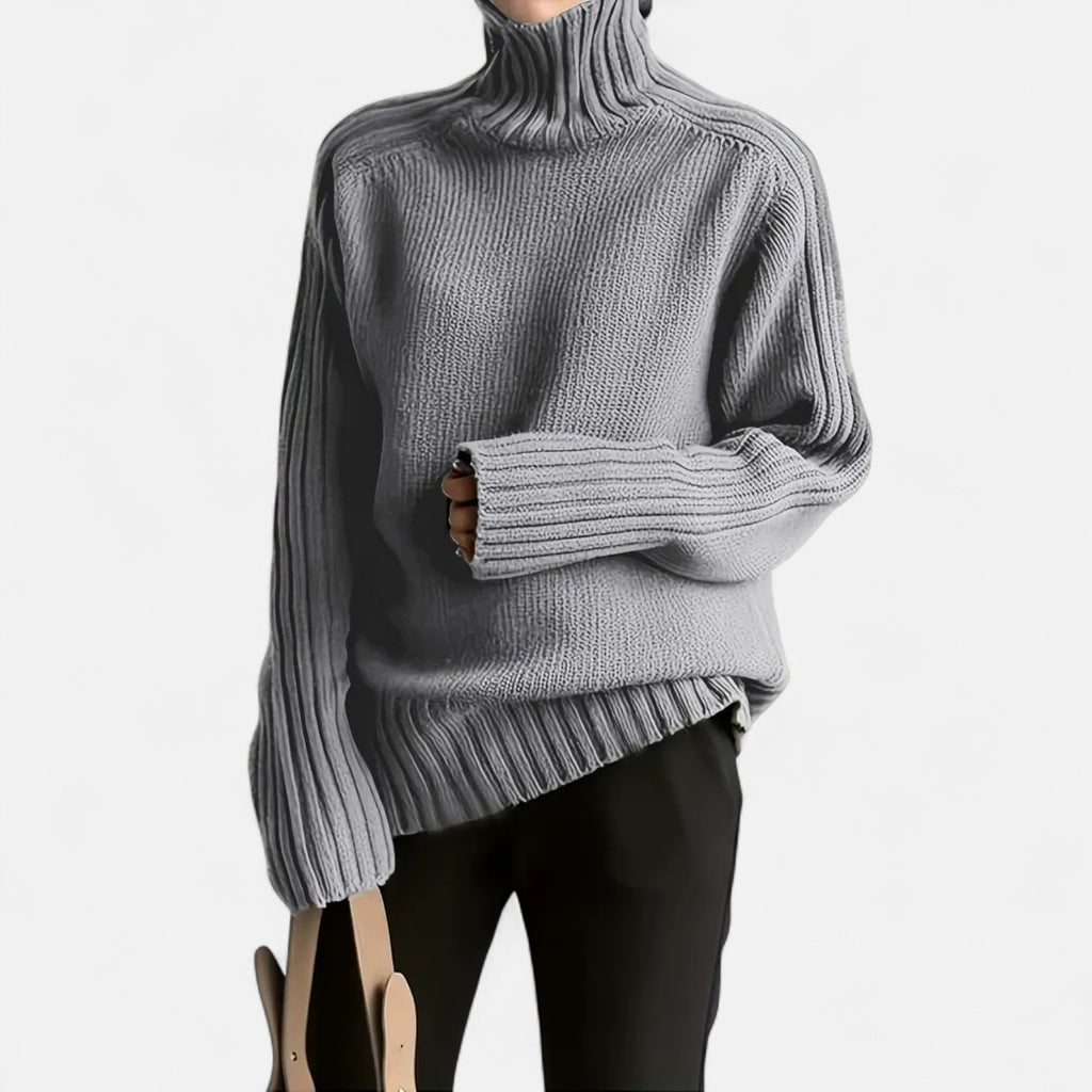 Women’s Knit Turtleneck Sweater Solid Colour Style