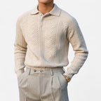 Men’s Long Sleeve Knit Polo Sweater Timeless