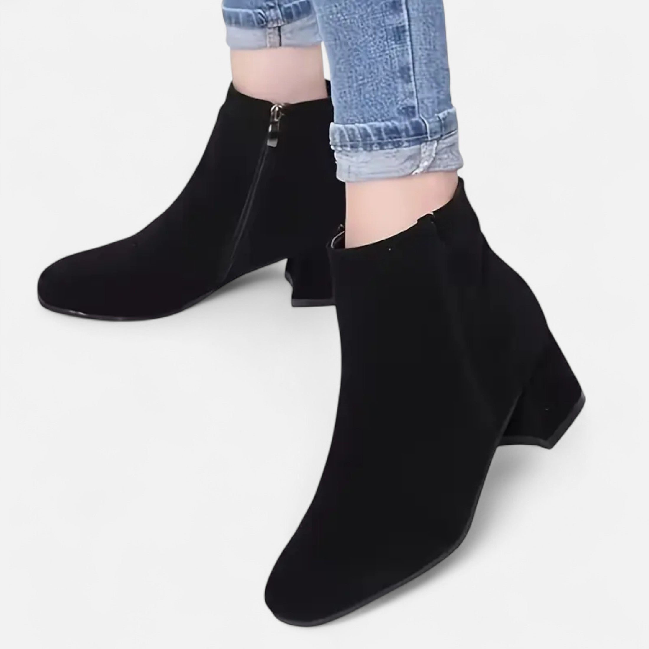 Women’s Suede Ankle Boots Block Heel
