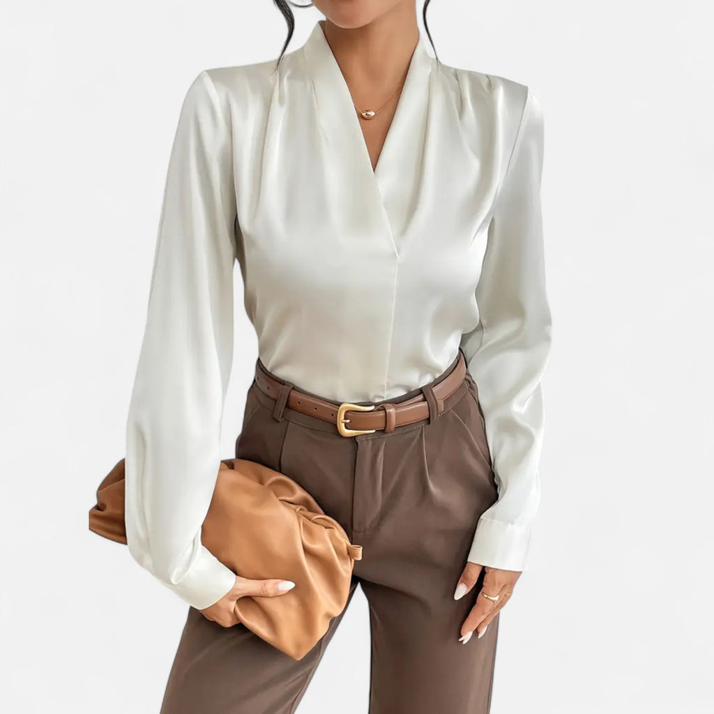 Women’s V-Neck Silk Blouse Timeless Elegance