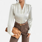 Women’s V-Neck Silk Blouse Timeless Elegance