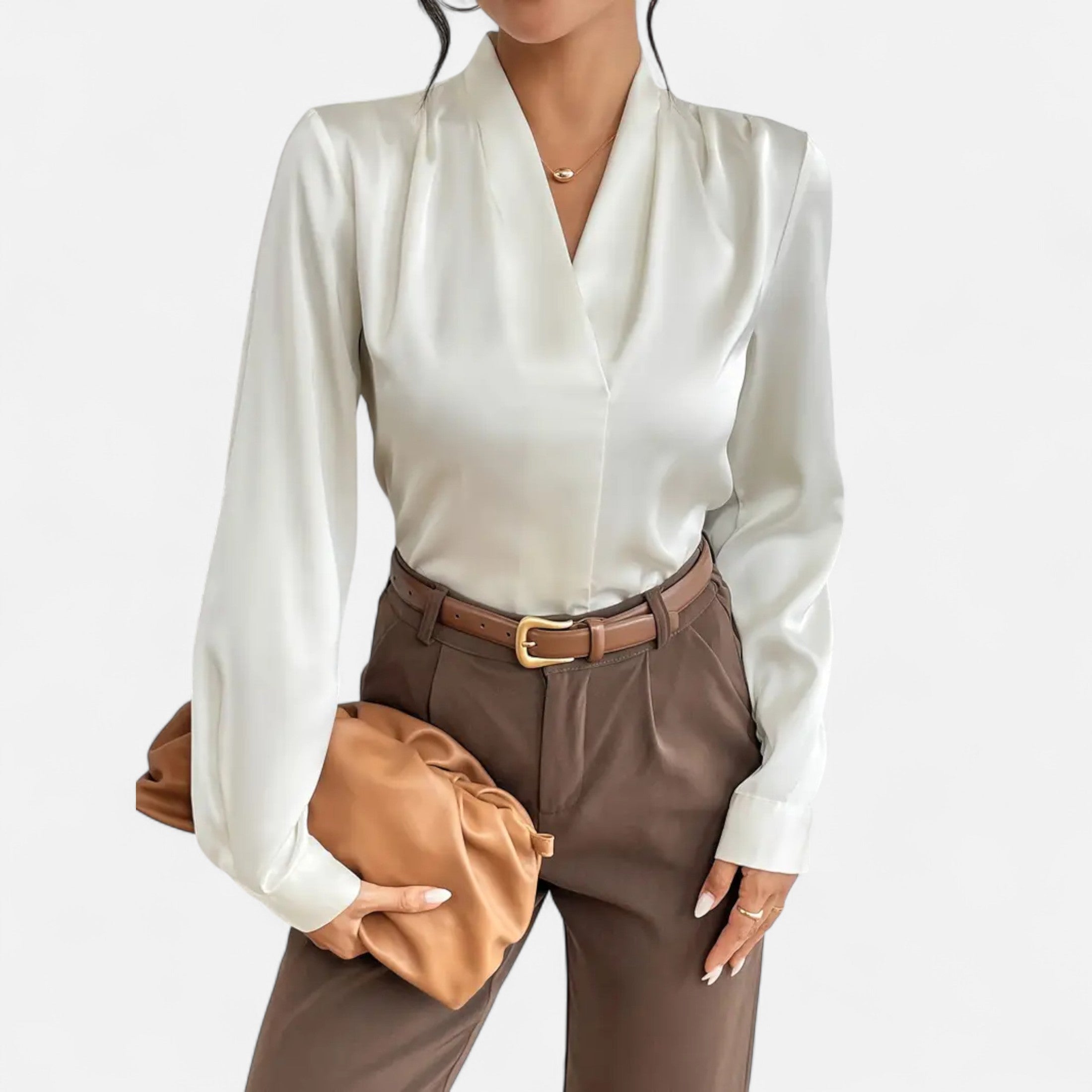 Women’s V-Neck Silk Blouse Timeless Elegance