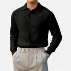 Men’s Long Sleeve Knit Polo Sweater Timeless
