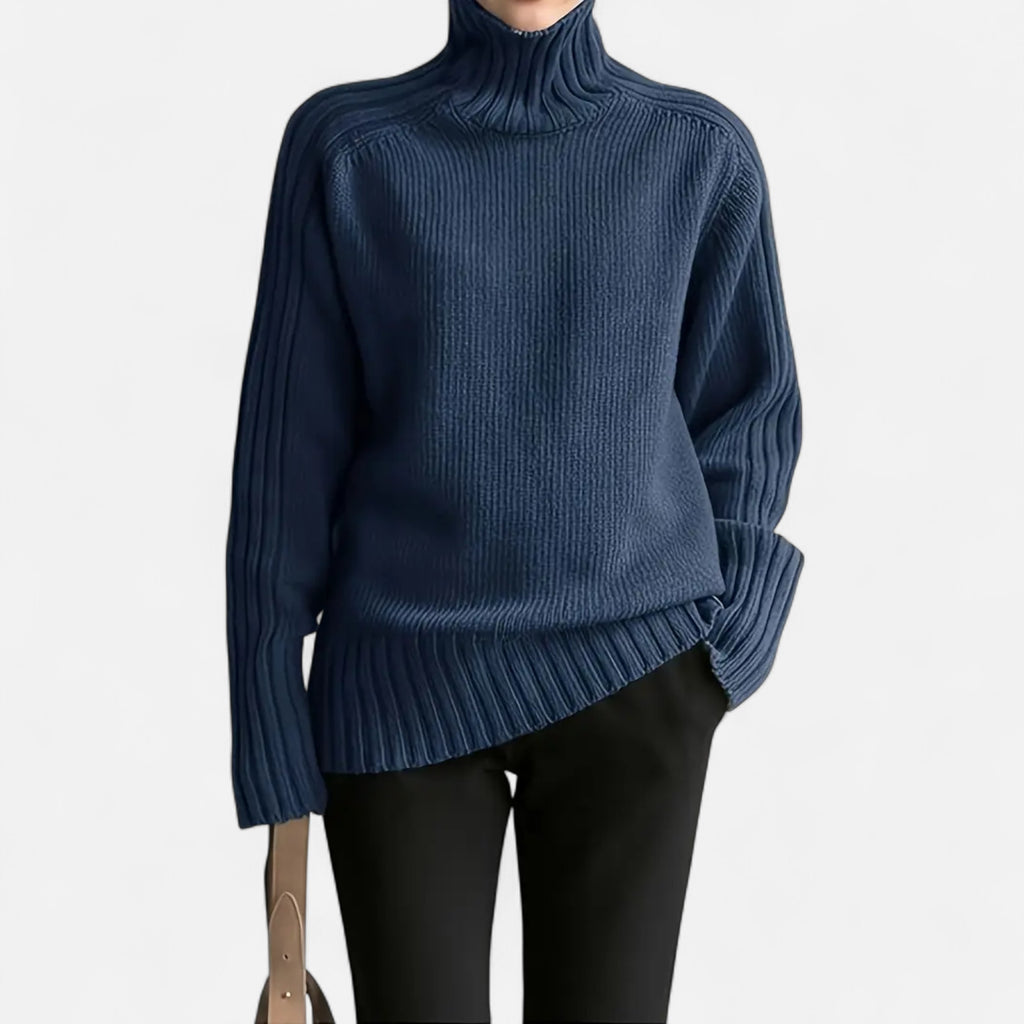 Women’s Knit Turtleneck Sweater Solid Colour Style
