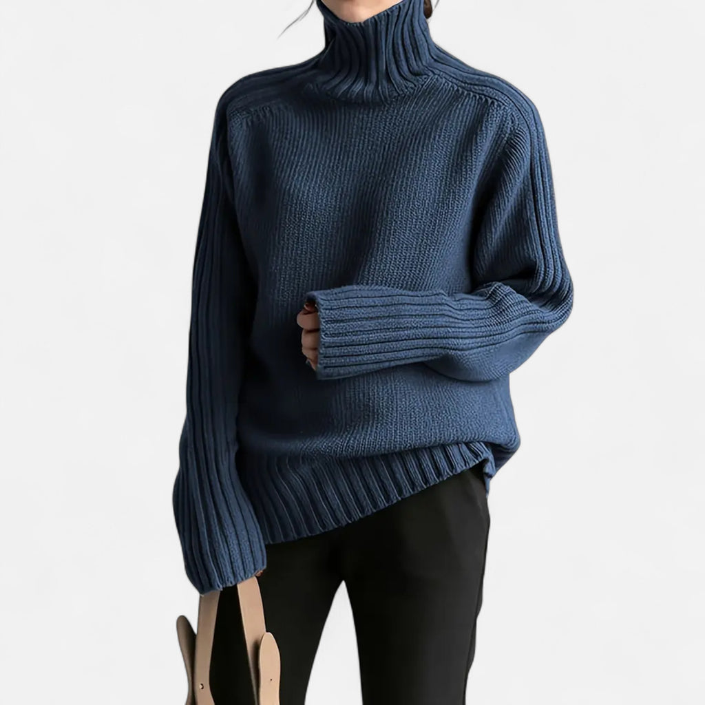 Women’s Knit Turtleneck Sweater Solid Colour Style