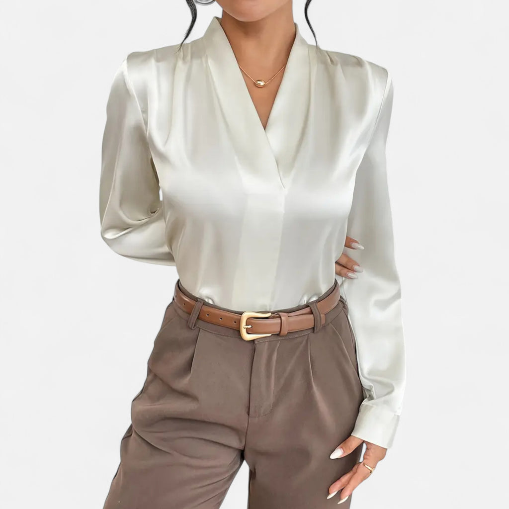 Women’s V-Neck Silk Blouse Timeless Elegance