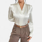 Women’s V-Neck Silk Blouse Timeless Elegance