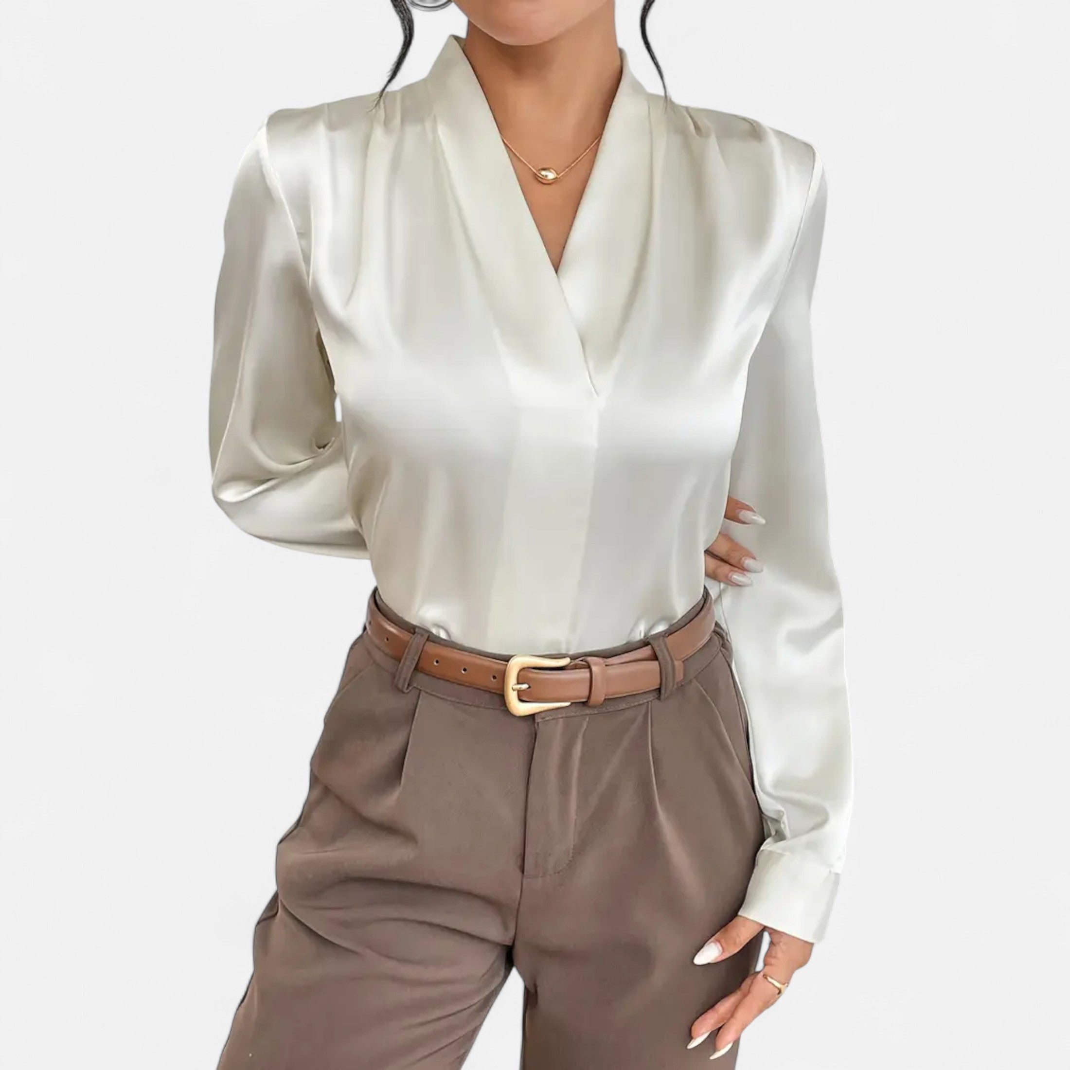 Women’s V-Neck Silk Blouse Timeless Elegance