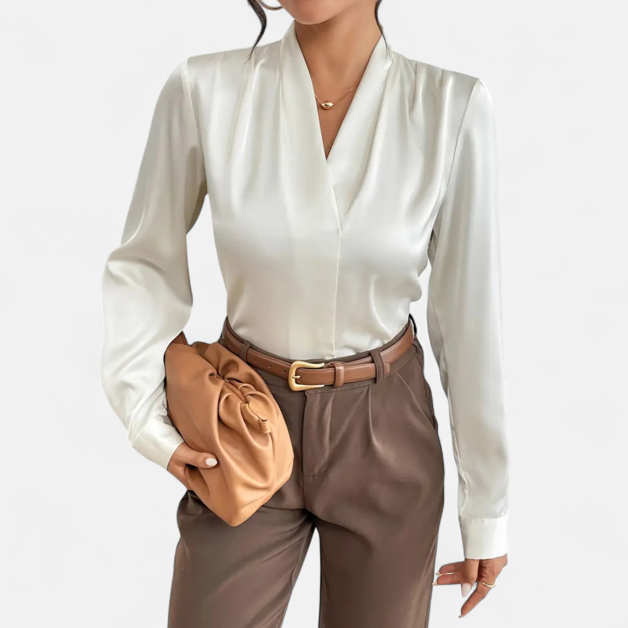 Women’s V-Neck Silk Blouse Timeless Elegance