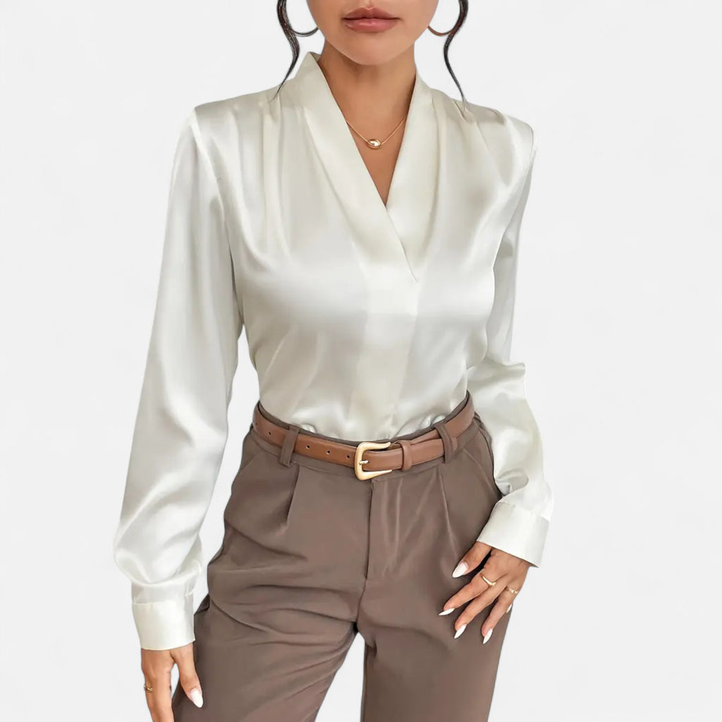 Women’s V-Neck Silk Blouse Timeless Elegance