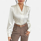 Women’s V-Neck Silk Blouse Timeless Elegance