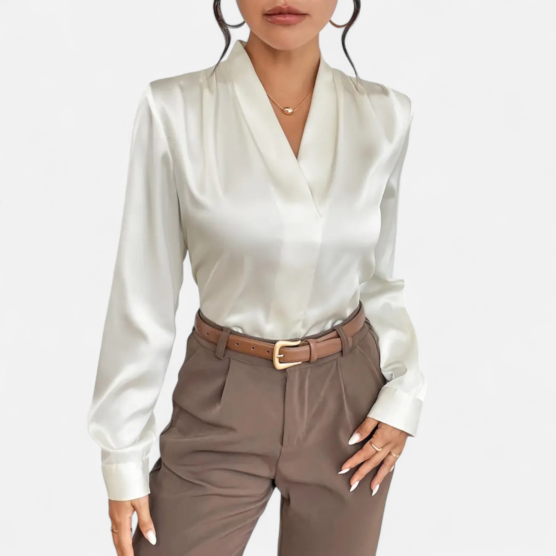 Women’s V-Neck Silk Blouse Timeless Elegance