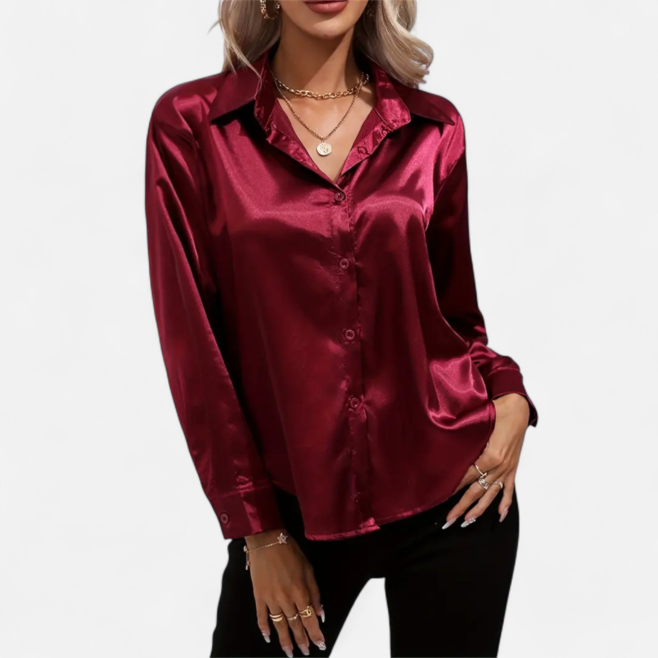 Women’s Satin Blouse Glossy Elegance