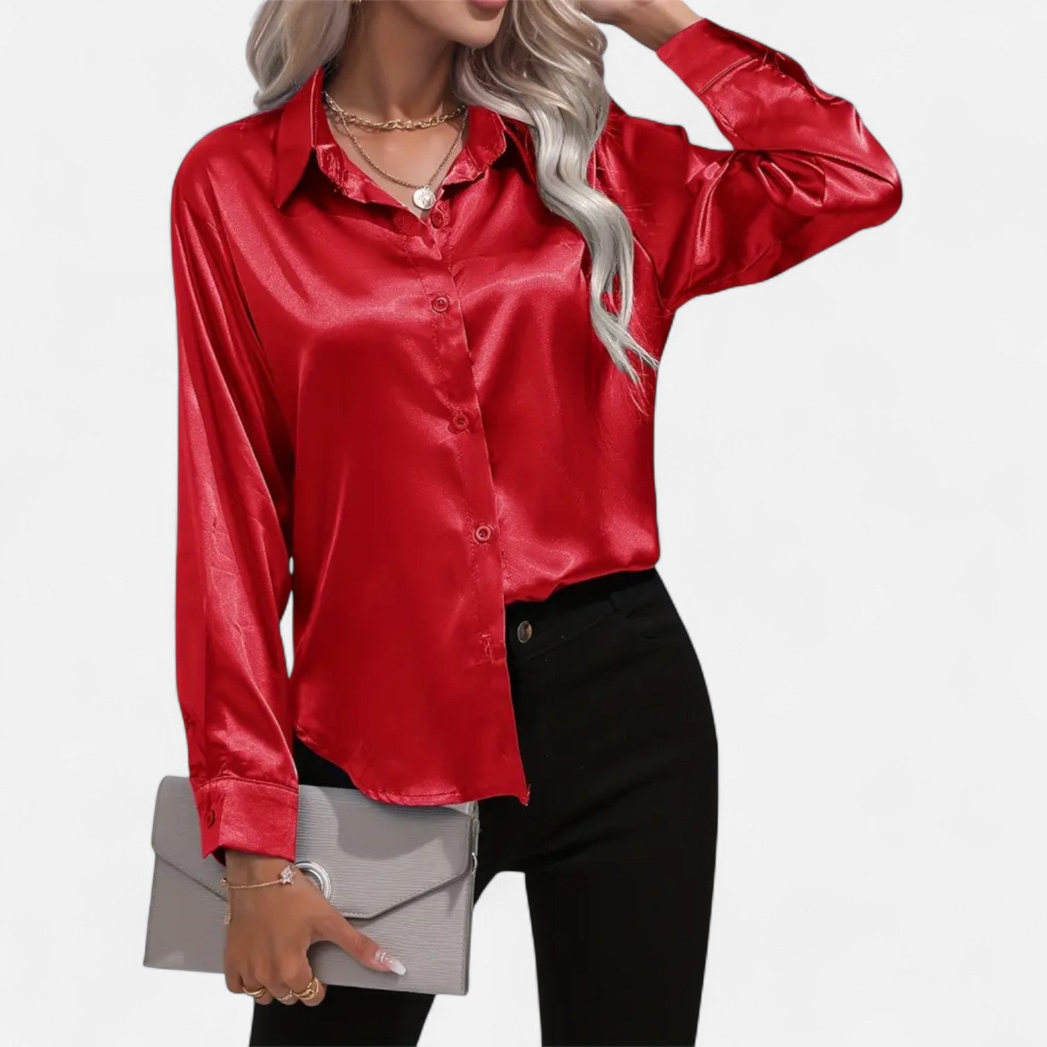 Women’s Satin Blouse Glossy Elegance