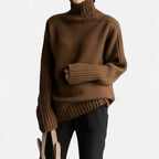 Women’s Knit Turtleneck Sweater Solid Colour Style
