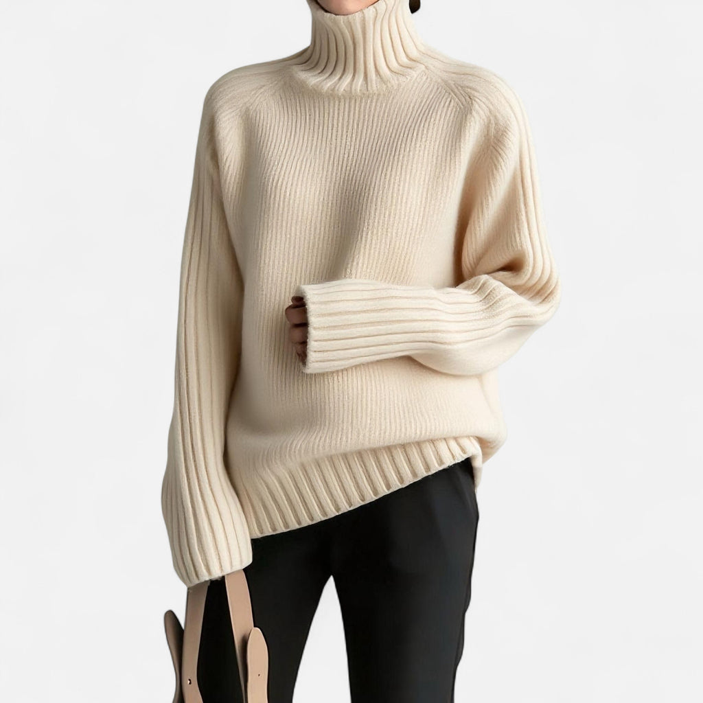 Women’s Knit Turtleneck Sweater Solid Colour Style