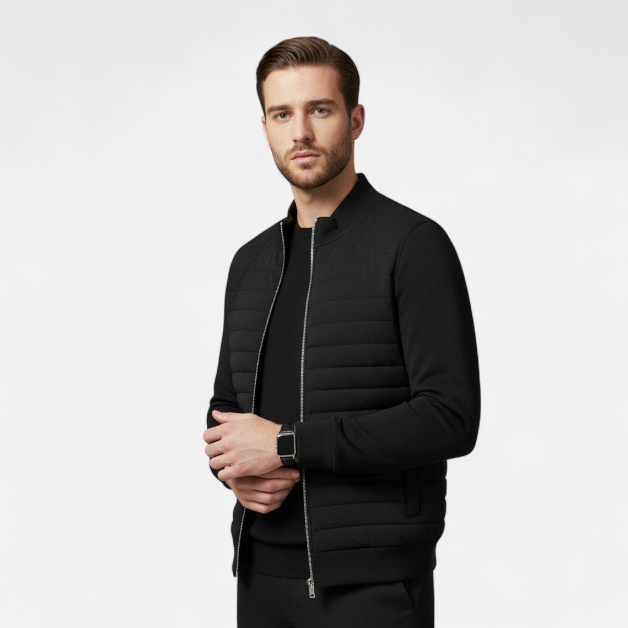 Men’s Lightweight Stand Collar Knitted Jacket