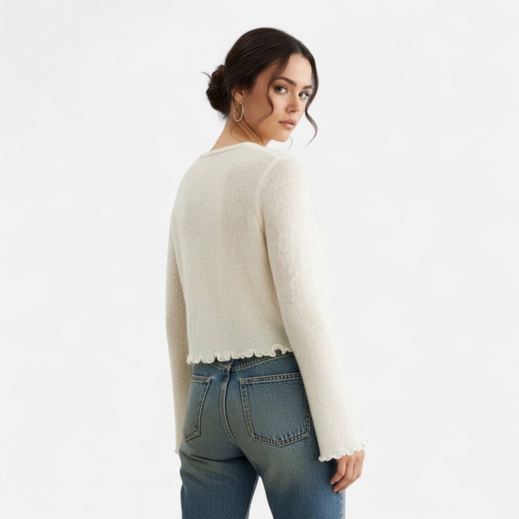 Women's Slim-Fit Floral Knit Pullover