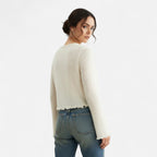 Women's Slim-Fit Floral Knit Pullover