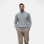 Men’s Half-Zip Knit Sweater Thick Turtleneck