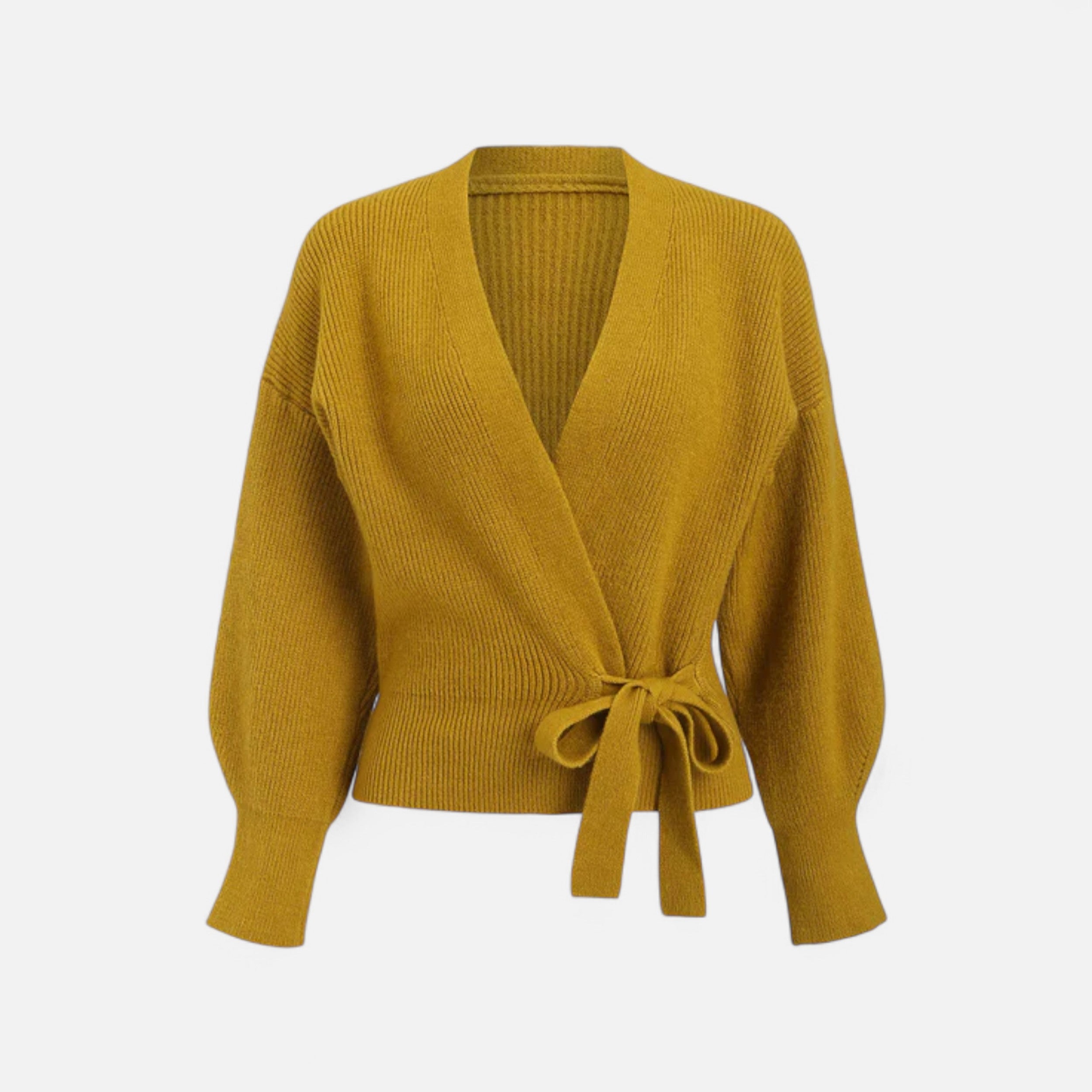 Women’s V-Neck Drawstring Knit Cardigan